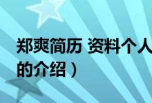 鄭爽簡(jiǎn)歷 資料個(gè)人（關(guān)于鄭爽簡(jiǎn)歷 資料個(gè)人的介紹）