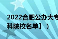 2022合肥公辦大專學(xué)校有哪些（【教育部?？圃盒Ｃ麊巍浚?class=