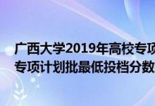 廣西大學2019年高校專項計劃錄取分數(shù)線（廣西2022高校專項計劃批最低投檔分數(shù)線是多少）