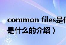 common files是什么（關(guān)于common files是什么的介紹）